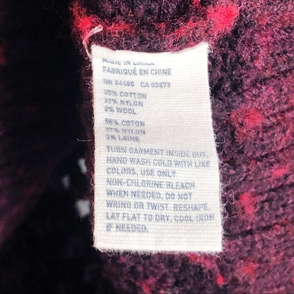 American Eagle Burgundy Open Stitch Wool Blend Sweater Small - Picture 10 of 15